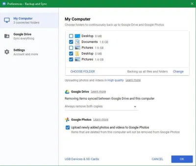 Sao lưu dữ liệu lên Google Drive trong Windows 10 (Ảnh: Internet). Sao lưu dữ liệu lên Google Drive trong Windows 10 (Ảnh: Internet).