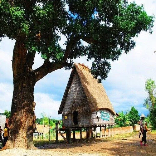 Nhà sàn truyền thống của người Ba Na. (Ảnh: Internet)