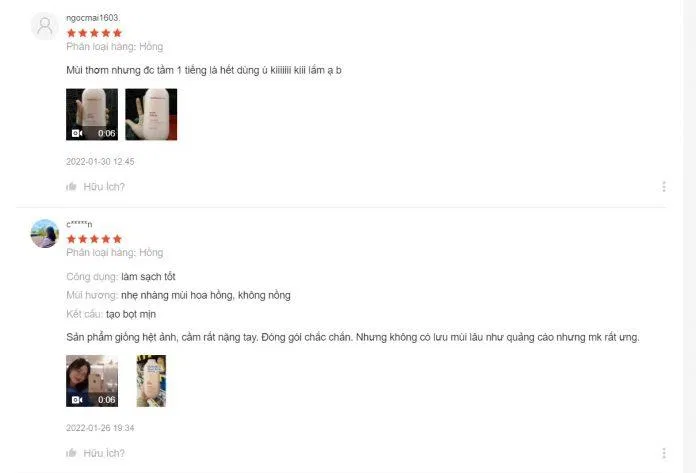 Đánh giá của khách hàng trên Shopee (Nguồn: Internet) Đánh giá của khách hàng trên Shopee (Nguồn: Internet)