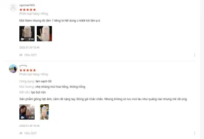 Đánh giá của khách hàng trên Shopee (Nguồn: Internet) Đánh giá của khách hàng trên Shopee (Nguồn: Internet)