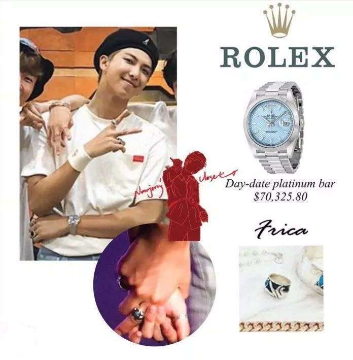 RM là người sở hữu chiếc đồng hồ đắt tiền nhất trong BTS với chiếc Rolex hơn 2 tỷ đồng (Nguồn: namjooncloset) RM là người sở hữu chiếc đồng hồ đắt tiền nhất trong BTS với chiếc Rolex hơn 2 tỷ đồng (Nguồn: namjooncloset)
