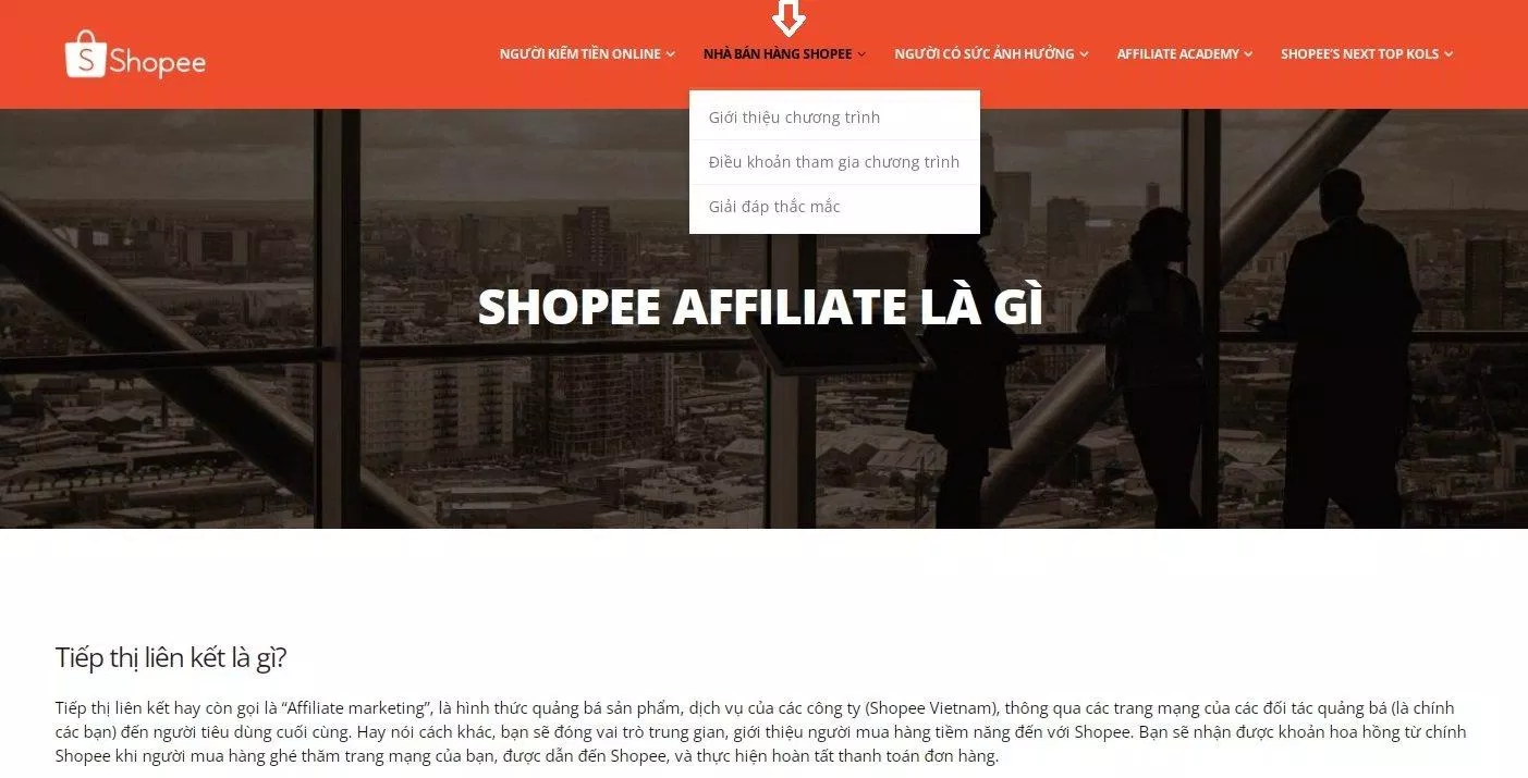 Nhấp vào mục Nhà bán hàng Shopee (Nguồn: BlogAnChoi).