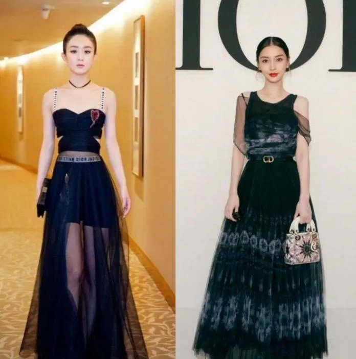 Cùng khoác lên mình những mẫu thiết kế cao cấp của nhà mốt Dior, hai cô nàng lại đem đến hình ảnh trái ngược (Nguồn: Internet).