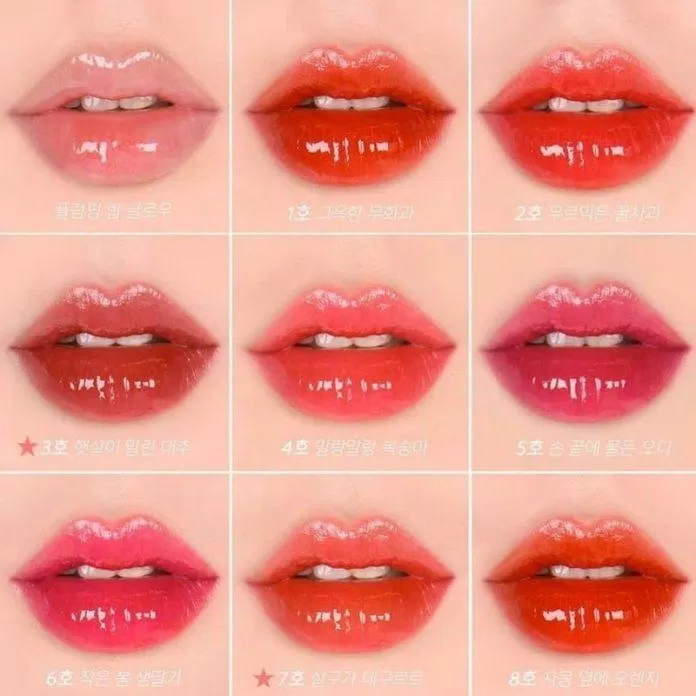 Bảng màu gồm hai tone nóng và lạnh của Innisfree Fruity Squeeze Tint (Nguồn: internet)