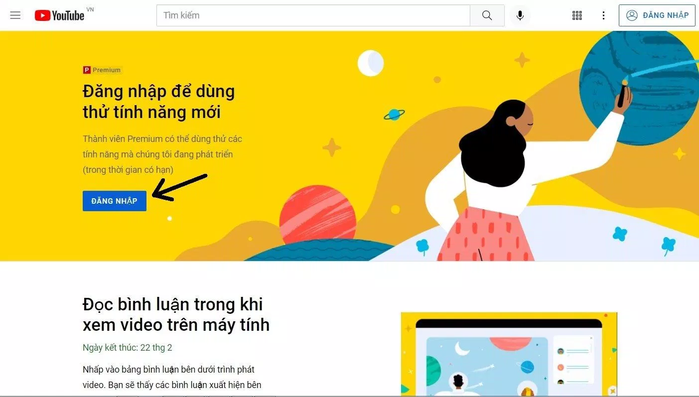 Đăng nhập tài khoản YouTube Premium bạn sẽ tải được video YouTube dễ dàng (Ảnh: BlogAnChoi).