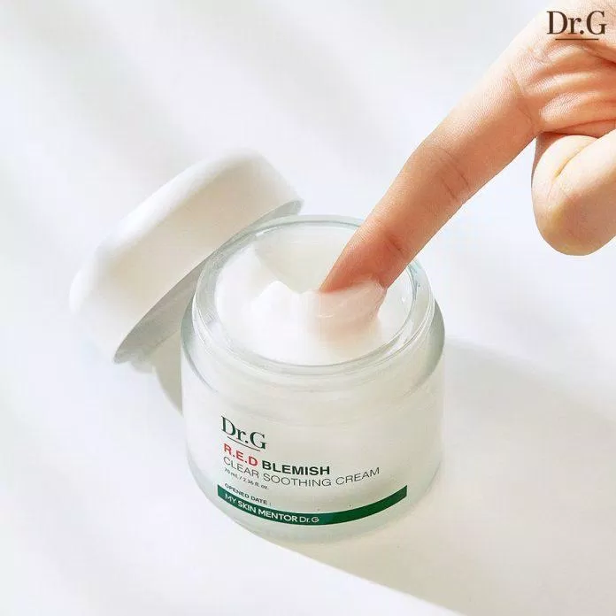 Dr.G R.E.D Blemish Clear Soothing Cream được nghiên cứu với công thức dạng gel cream độc đáo, thấm nhanh vào da (nguồn: internet)