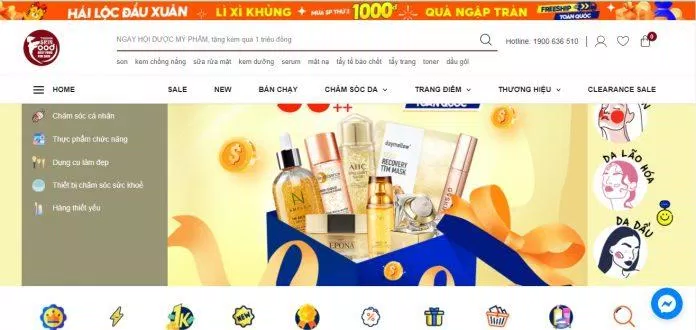 Website mua hàng tại Thế giới Skinfood (Nguồn: Internet)