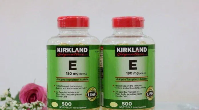 Viên uống đẹp da, chống lão hoá Kirkland Vitamin E (Ảnh: Internet).