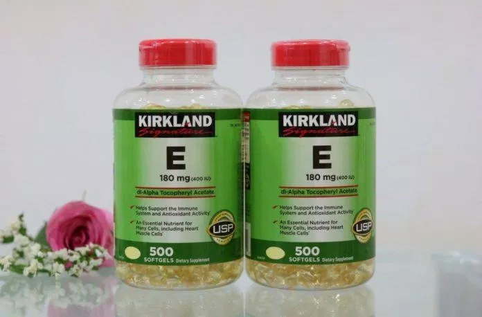 Viên uống đẹp da, chống lão hoá Kirkland Vitamin E (Ảnh: Internet).