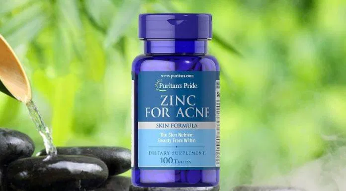 Viên uống trị mụn Puritan’s Pride Premium Zinc For Acne (Ảnh: Internet).