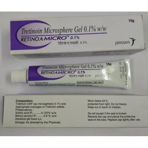 Sản phẩm Tretinoin Microsphere Gel Retino-A Micro 0.04% (Nguồn: Internet). Sản phẩm Tretinoin Microsphere Gel Retino-A Micro 0.04% (Nguồn: Internet).
