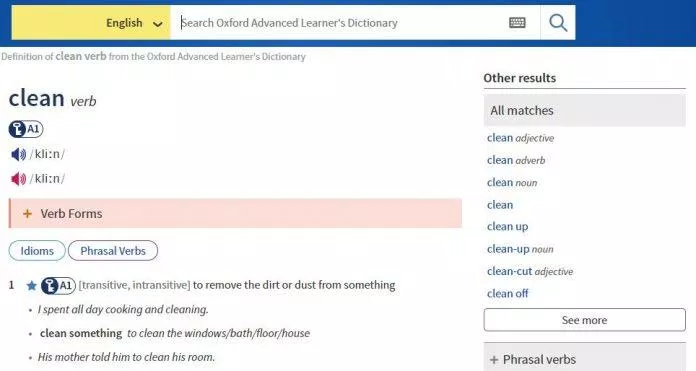 Từ điển online Oxford (Ảnh: Internet).