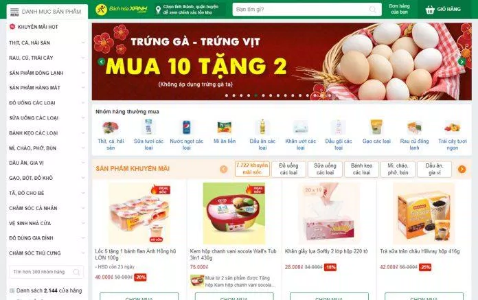 Giao diện Bách Hóa Xanh (Ảnh: Internet). Giao diện Bách Hóa Xanh (Ảnh: Internet).