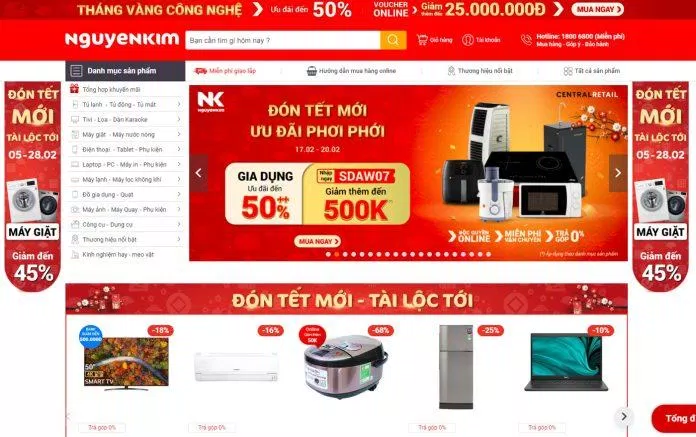 Giao diện trang web Nguyễn Kim (Ảnh: Internet). Giao diện trang web Nguyễn Kim (Ảnh: Internet).