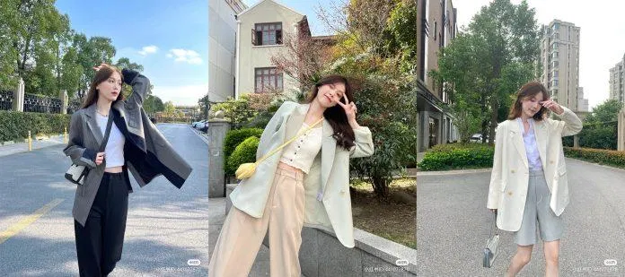 Bạn có thể phối blazer với rất nhiều item khác nhau (Nguồn: 小红书 / ID 441072870)