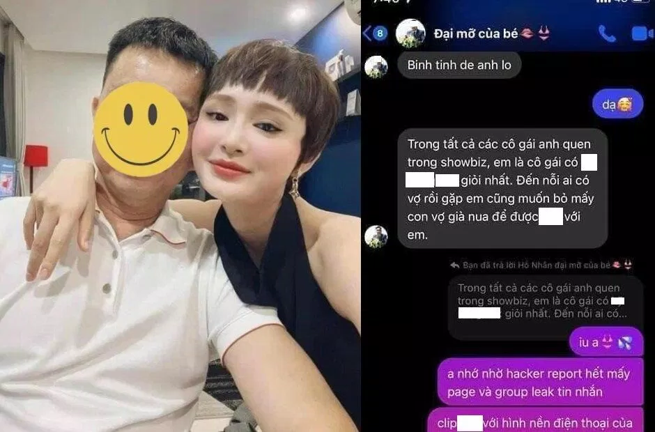 Tin nhắn có nội dung 18+ được cho là của Hiền Hồ và đại gia U60 (Ảnh: Internet)