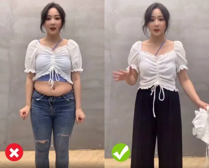 Quần cạp cao giúp che đi yếu điểm eo bánh mì (Nguồn: Internet) Quần cạp cao giúp che đi yếu điểm eo bánh mì (Nguồn: Internet)
