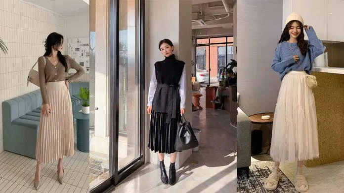 Váy xếp ly nhẹ hợp với nàng có hông to (Nguồn: Internet) Váy xếp ly nhẹ hợp với nàng có hông to (Nguồn: Internet)