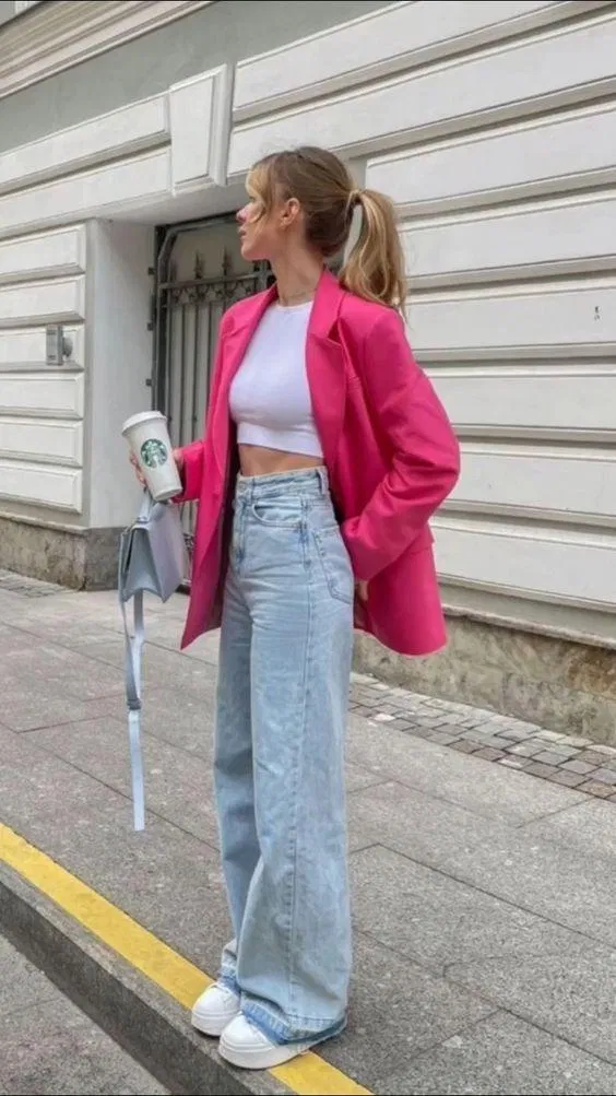 Outfit có thể mặc đi làm lẫn đi cafe với bạn (Nguồn: Pinterest)