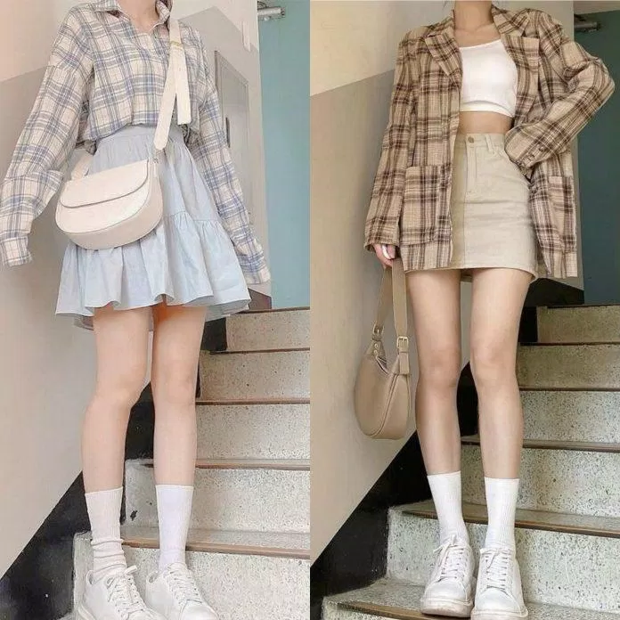 169 5 Tips mix đồ với áo sơ mi caro oversize vừa đẹp vừa trẻ trung mới nhất 10 Sự kết hợp năng động, trẻ trung giữa giày thể thao và tất cao cổ (Nguồn: Internet)