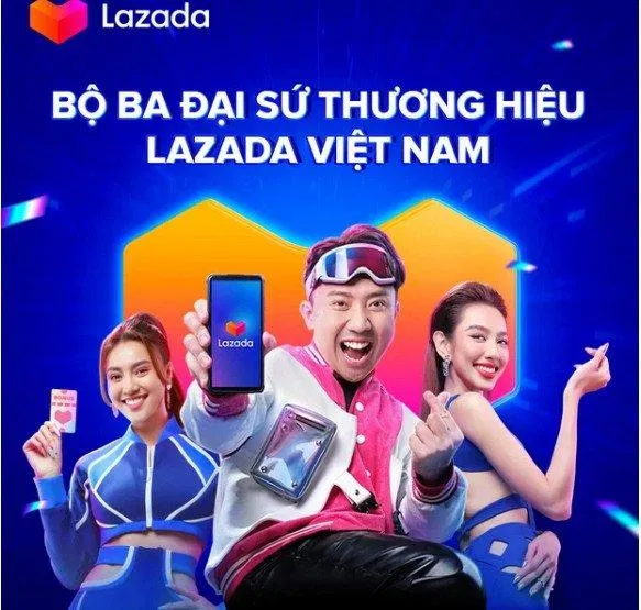 Bộ ba đại sứ thương hiệu của Lazada (Ảnh: Internet) Bộ ba đại sứ thương hiệu của Lazada (Ảnh: Internet)