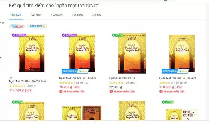 Các ẩn bản khác nhau của "Ngàn mặt trời rực rỡ". (Ảnh: BlogAnChoi) Các ẩn bản khác nhau của "Ngàn mặt trời rực rỡ". (Ảnh: BlogAnChoi)