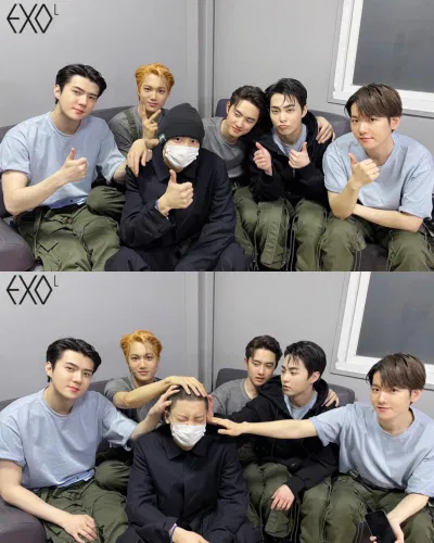 Phong cách chụp ảnh truyền thống nhà EXO khi có thành viên nhập ngũ (Ảnh: Internet) Phong cách chụp ảnh truyền thống nhà EXO khi có thành viên nhập ngũ (Ảnh: Internet)