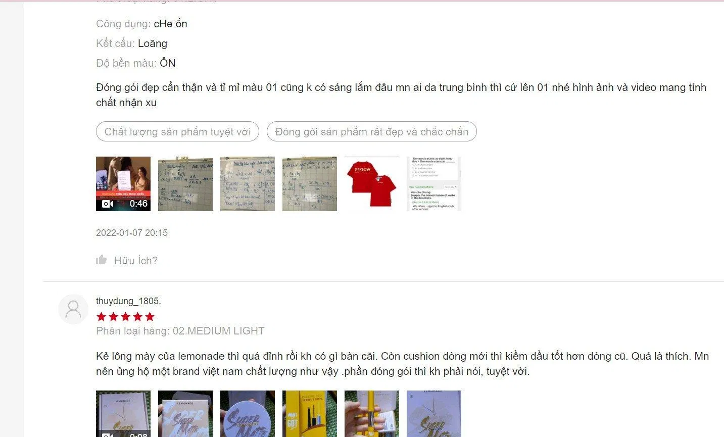 Đánh giá của khách hàng ( nguồn: shopee) Đánh giá của khách hàng ( nguồn: shopee)