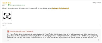 Đánh giá của khách hàng trên Lazada.
