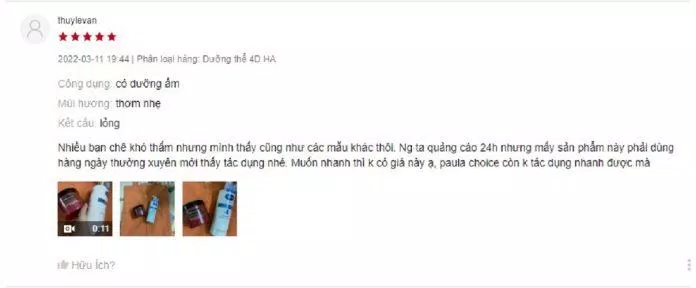 Đánh giá của khách hàng về sữa dưỡng thể Vaseline Pro Derma 4 (Ảnh: BlogAnChoi)