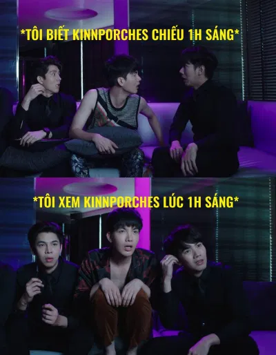 Fans KinnPorsche The Series khóc thét vì lịch chiếu lúc 1h sáng. (Ảnh: Internet)
