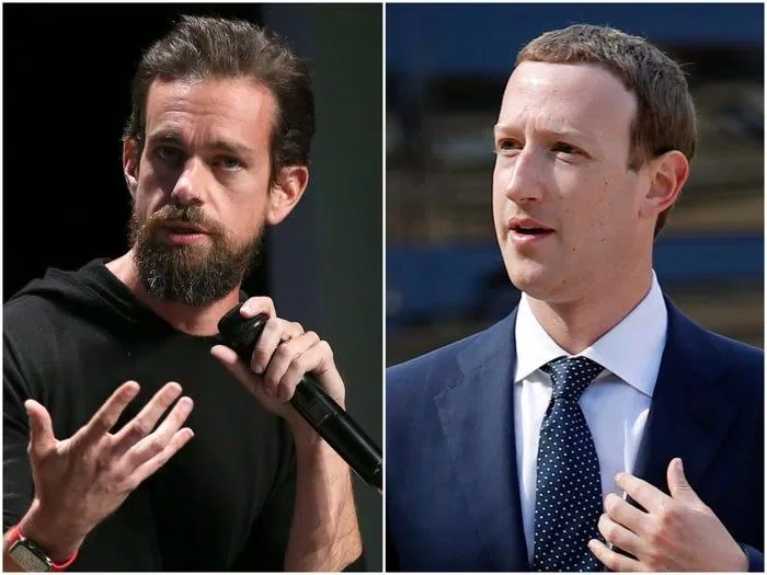 Jack Dorsey và Mark Zuckerberg (Ảnh: Internet). Jack Dorsey và Mark Zuckerberg (Ảnh: Internet).
