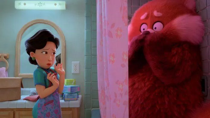 Mẹ Mai Lee vô cùng lo lắng khi con gái biến thành gấu đỏ (Nguồn: Internet)