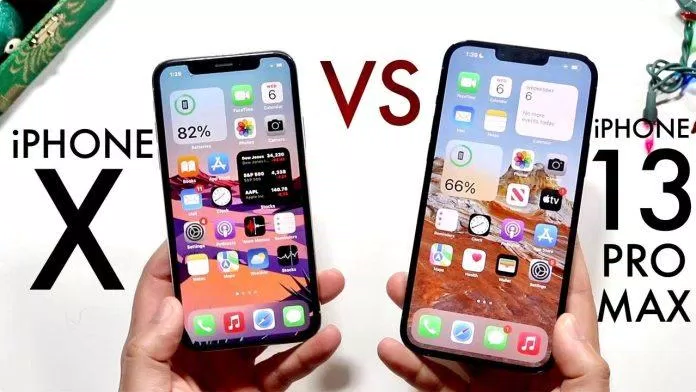 iPhone X và iPhone 13 không khác nhau nhiều về hình dạng thiết kế bên ngoài (Ảnh: Internet).