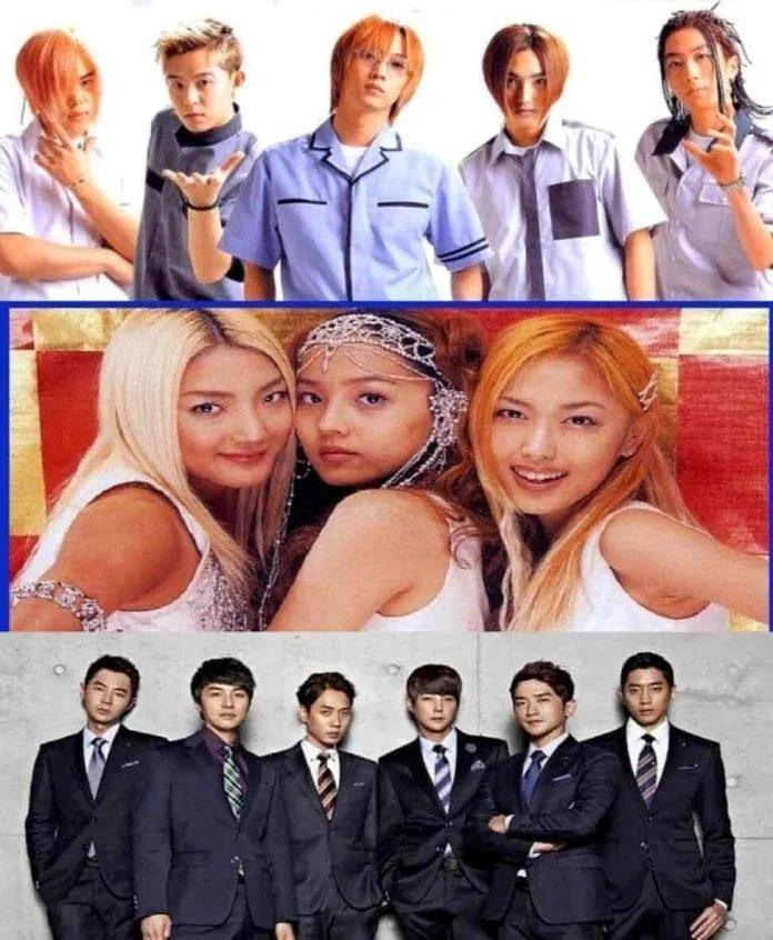 Đại diện của K-pop thế hệ 1 (từ trên xuống dưới) : H.O.T, S.E.S, Shinhwa (Nguồn: Internet) Đại diện của K-pop thế hệ 1 (từ trên xuống dưới) : H.O.T, S.E.S, Shinhwa (Nguồn: Internet)