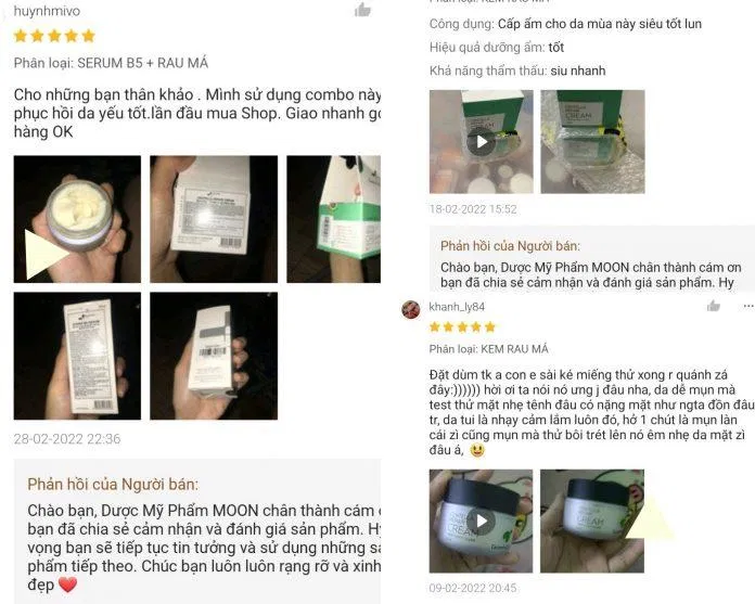 Đánh giá của khách hàng về kem dưỡng Goodndoc Centella Repair Cream (ảnh: internet) Đánh giá của khách hàng về kem dưỡng Goodndoc Centella Repair Cream (ảnh: internet)