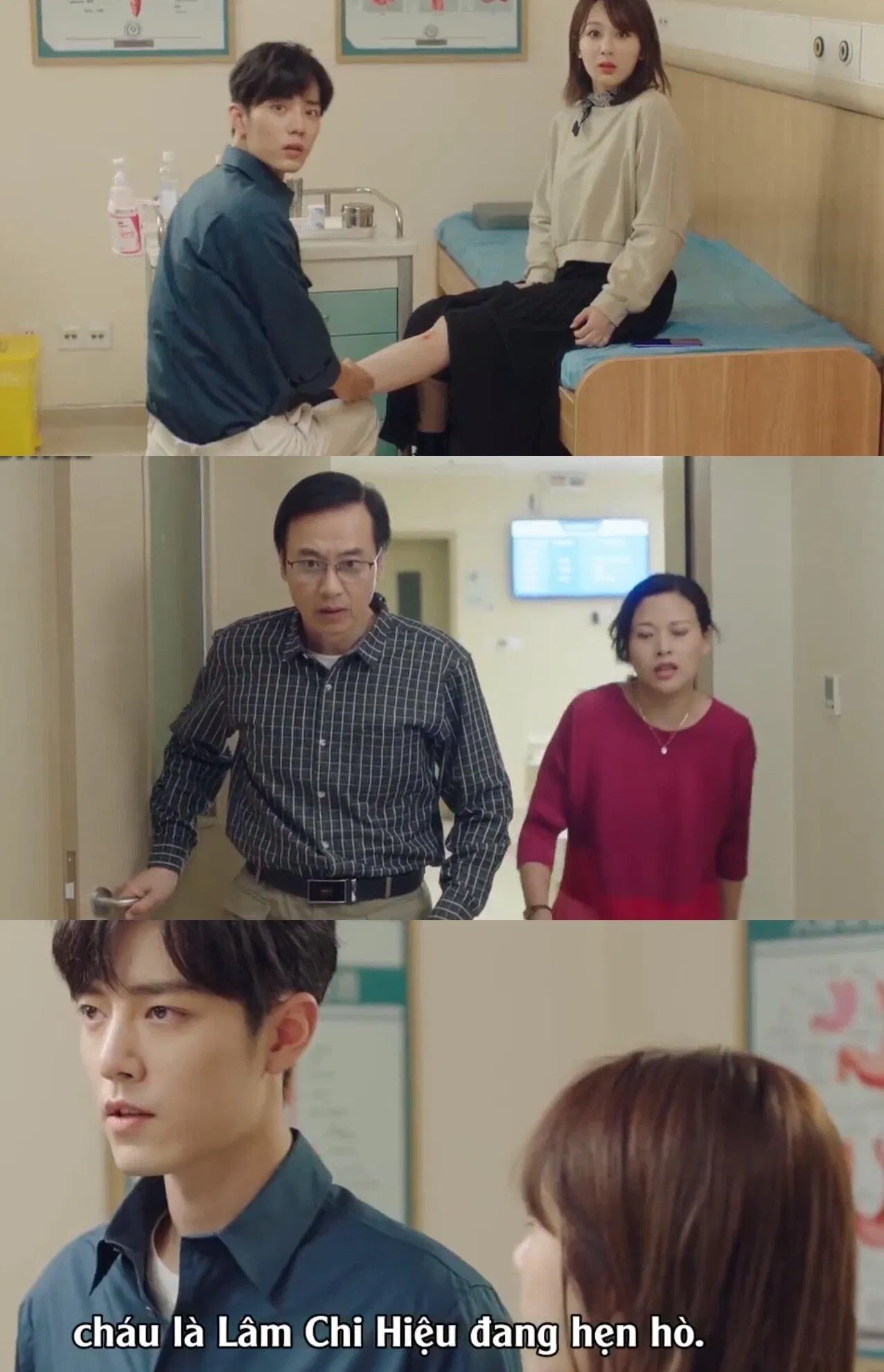 Thầy Lâm, mẹ Lý tình cờ phát hiện mối quan hệ của Cố Ngụy - Lâm Chi Hiệu. (Ảnh: Internet)