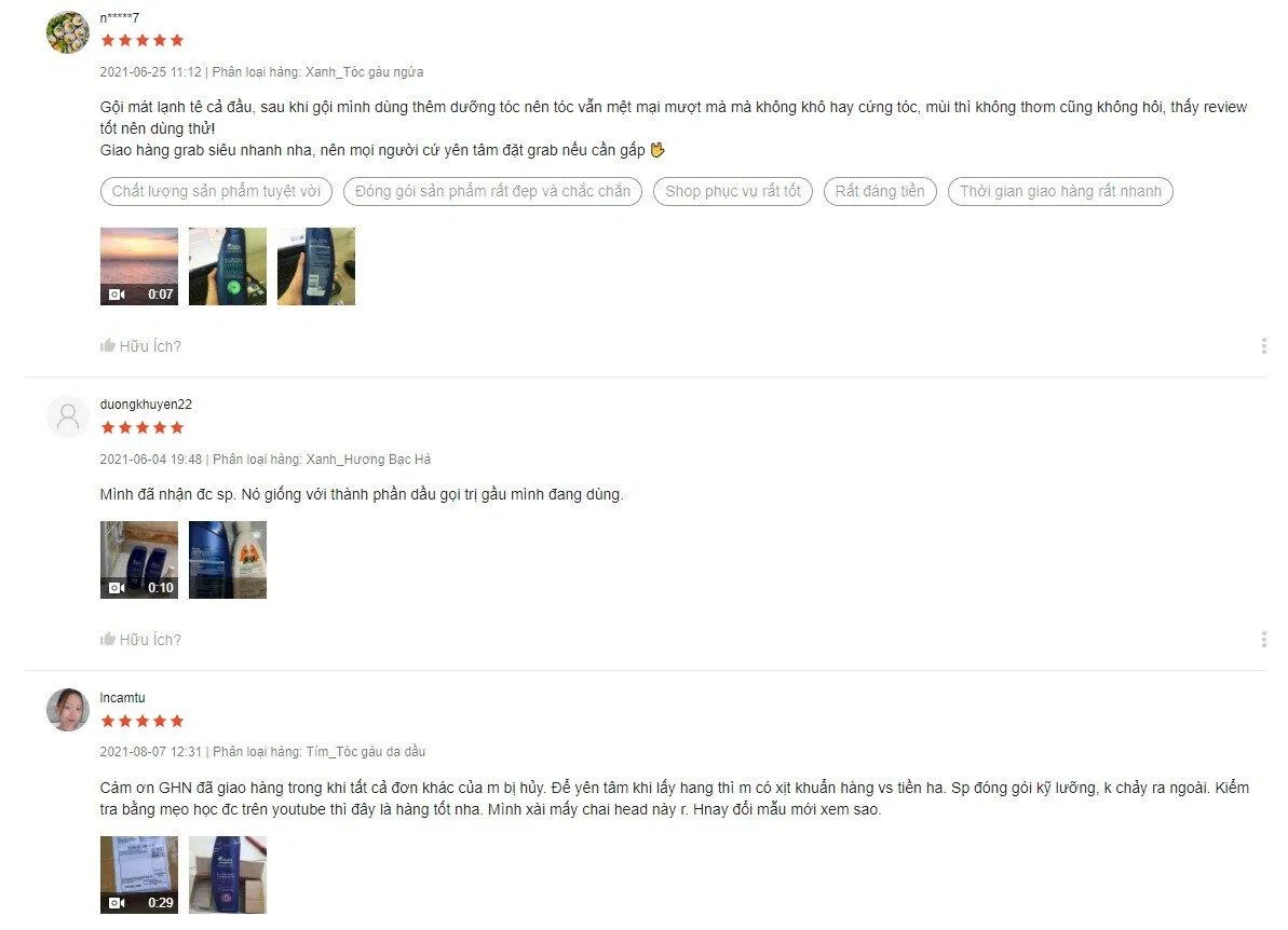 Bình luận đánh giá của khách hàng trên Shopee. (Nguồn: Shopee)