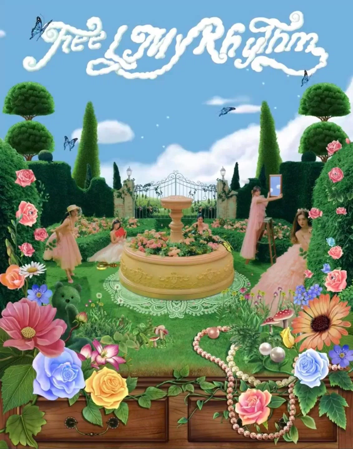 Khu vườn xuân đầy hoa lá của các cô gái Red Velvet. (Nguồn: Internet) Khu vườn xuân đầy hoa lá của các cô gái Red Velvet. (Nguồn: Internet)