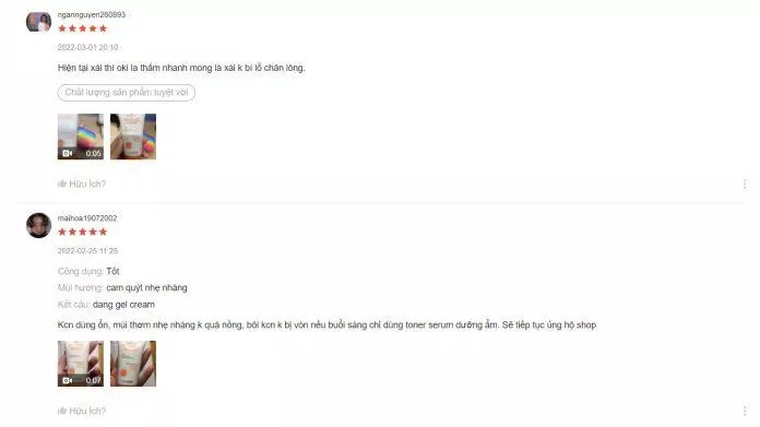 Đánh giá của người dùng trên Shopee (Nguồn: Internet) Đánh giá của người dùng trên Shopee (Nguồn: Internet)