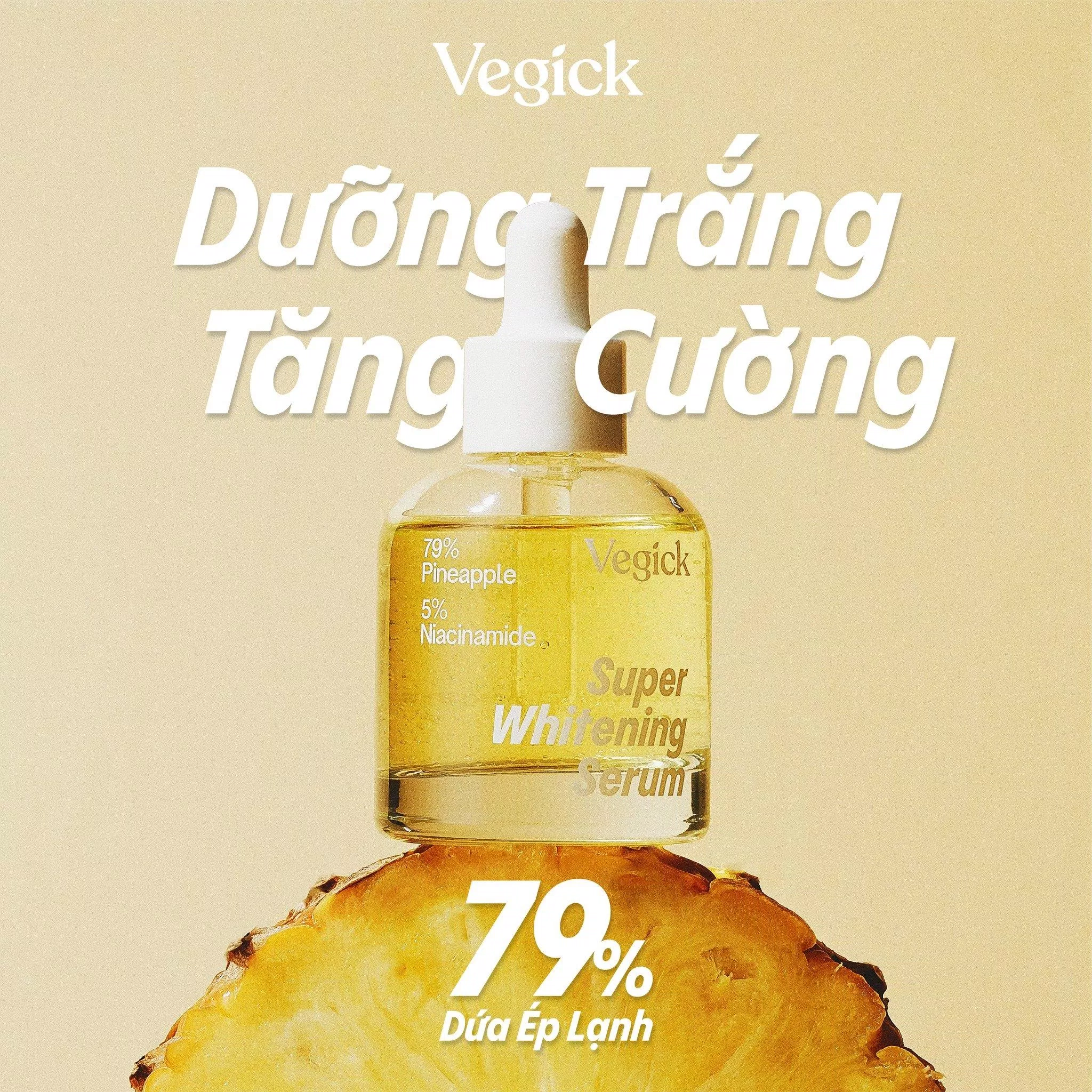 Tinh chất Vegick Super Whitening Serum giúp tăng cường khả năng dưỡng trắng và làm đều màu da hiệu quả (nguồn: internet)