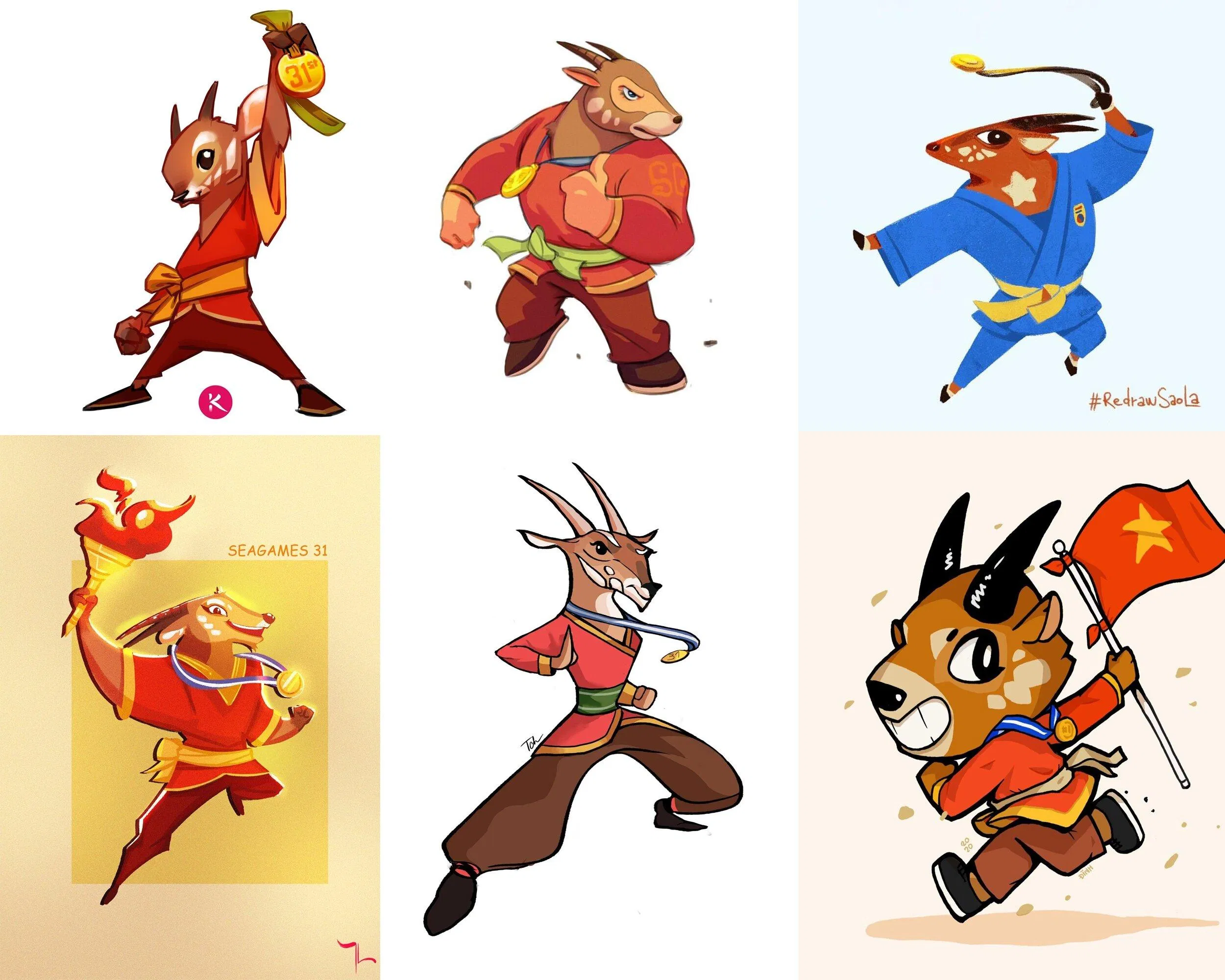 Có rất nhiều bản thiết kế linh vật đẹp được gửi tới ban tổ chức (Nguồn: Internet)