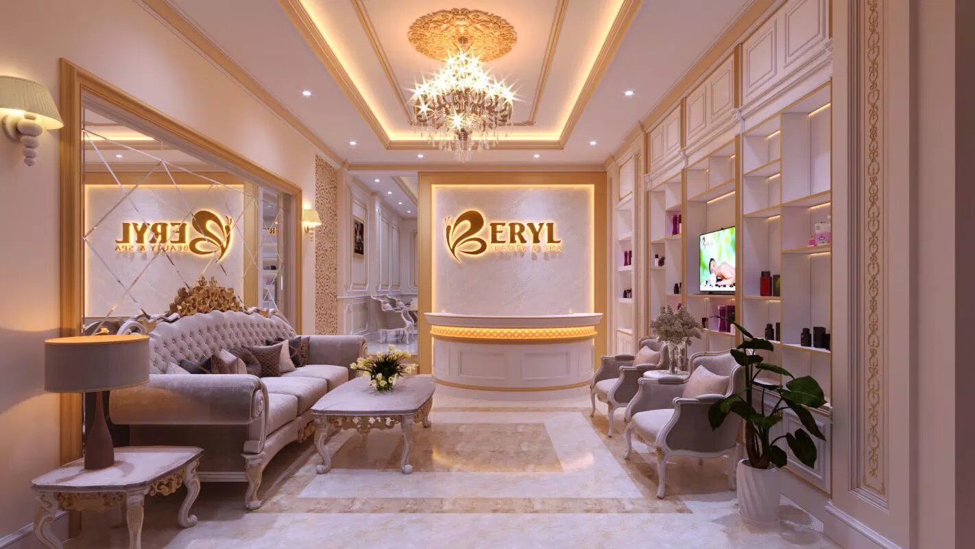 Beryl Beauty Spa có thiết kế sang trọng, thanh lịch đạt chuẩn 5 sao (Nguồn: Internet)