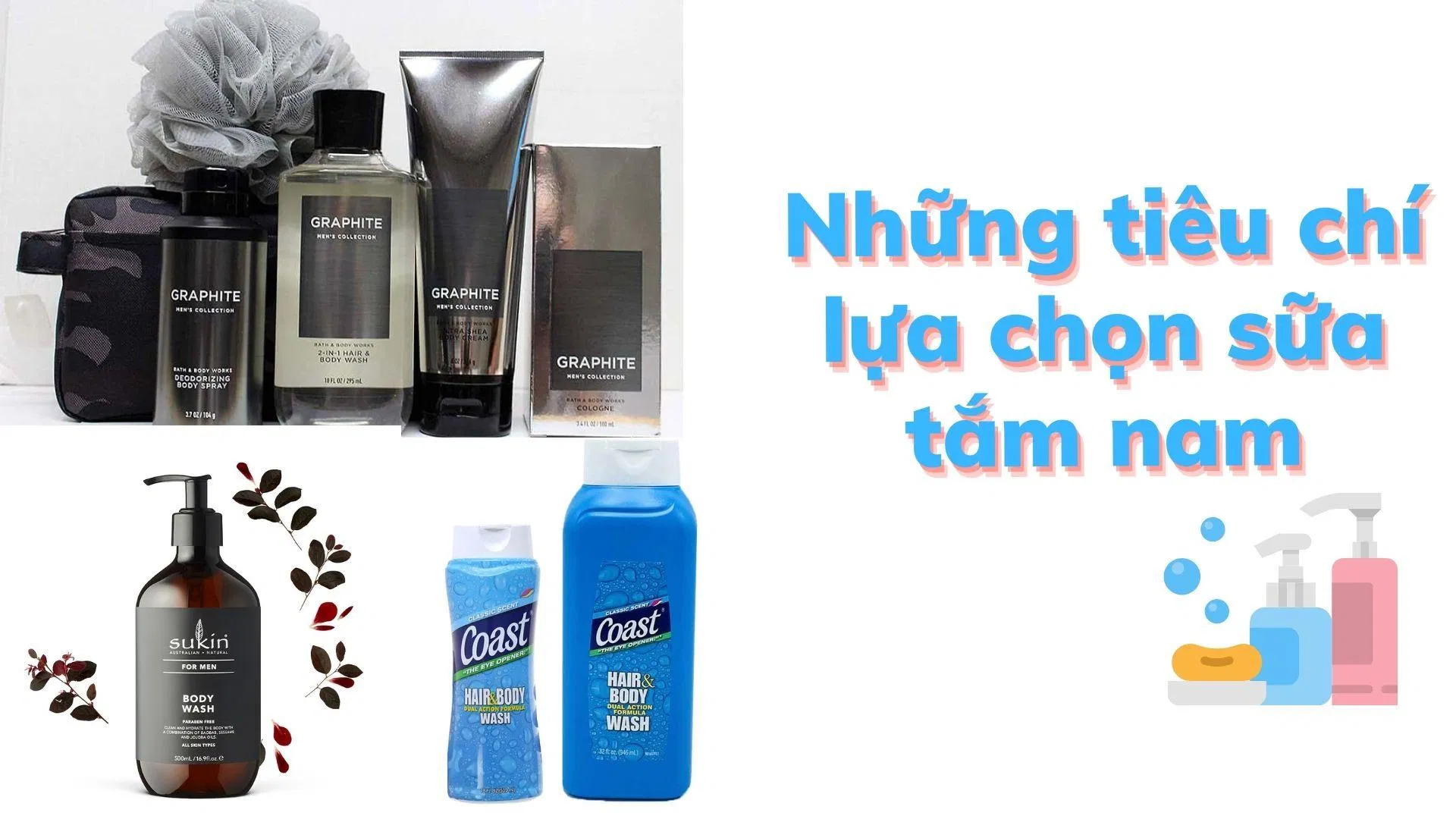 Những tiêu chí khi lựa chọn sữa tắm nam ( Ảnh: BlogAnChoi)