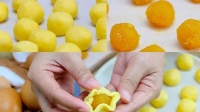 Chia khối lượng và cho nhân vào vỏ bánh (Nguồn: Internet).