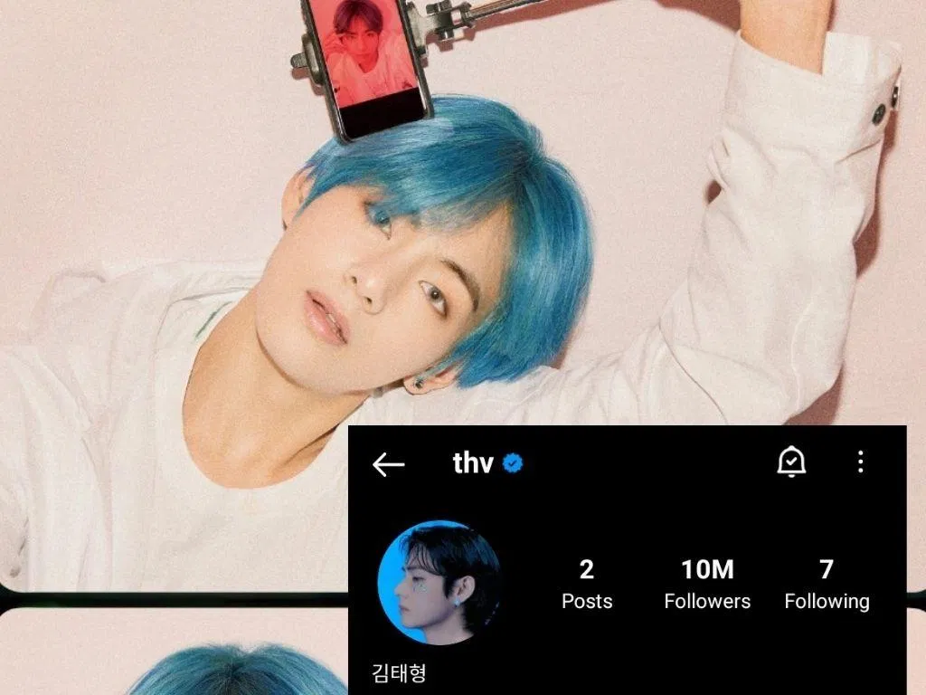 Tài khoản Instagram của V đạt 10 triệu follower (Ảnh: Internet). Tài khoản Instagram của V đạt 10 triệu follower (Ảnh: Internet).