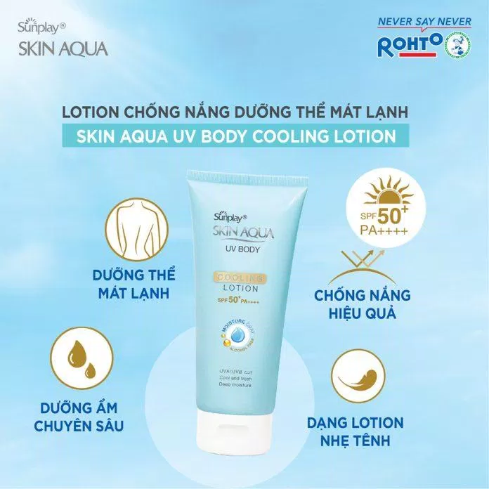 Kem chống nắng dưỡng thể mát lạnh Sunplay Skin Aqua UV Body Cooling Lotion SPF 50+ PA++++ (Nguồn: Internet)