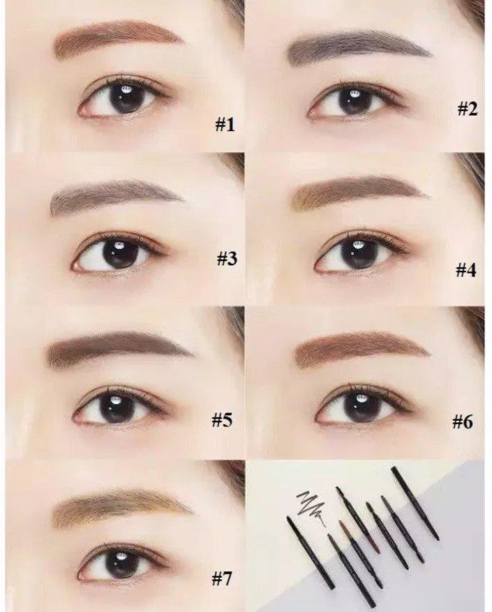 Chì kẻ mày TheFaceShop - bảng màu (Nguồn: Internet) Chì kẻ mày TheFaceShop - bảng màu (Nguồn: Internet)