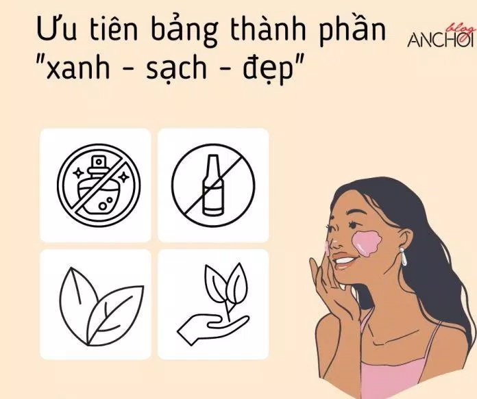 Đối với các cô nàng có làn da rất nhạy cảm nên hạn chế các loại cồn khô, hương liệu và chiết xuất dễ gây kích ứng (nguồn: BlogAnChoi)