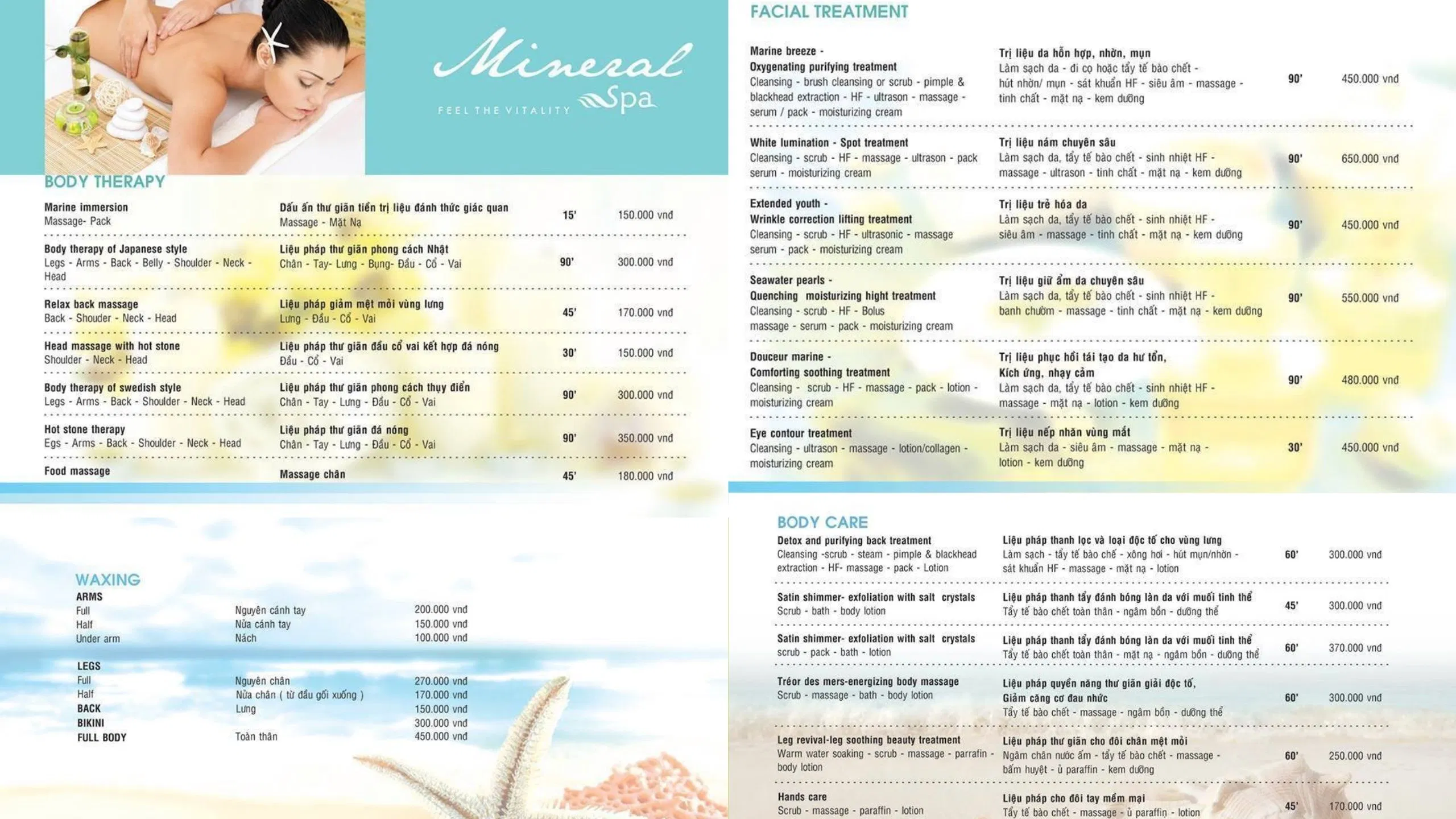 Dịch vụ của Mineral Spa ( Nguồn: Internet) Dịch vụ của Mineral Spa ( Nguồn: Internet)